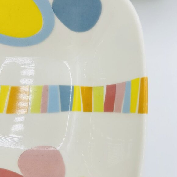 222 Fifth Orbit Bright Square 6" Cereal Bowls Fine China Set of 3 - Picture 7 of 14